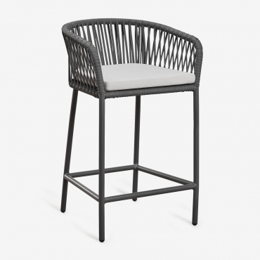 Sgabello Alto Arhiza Grigio Grafite & ↑65 Cm - Sklum
