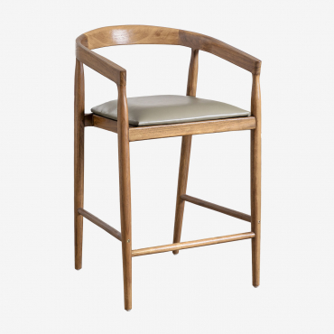 Confezione Da 2 Sgabelli Alti In Pelle (70 Cm) Visby Verde Bambù - Sklum