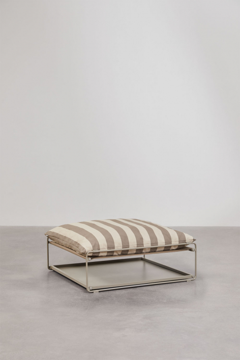 Pouf da giardino convertibile in tavolino ausiliario Amaro - Tapioca Beige - Marrone Moka