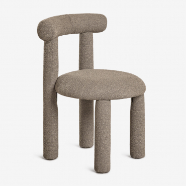 Set Di 2 Sedie Da Pranzo In Tessuto Bouclé Gia Bouclé Marrone Grano - Sklum