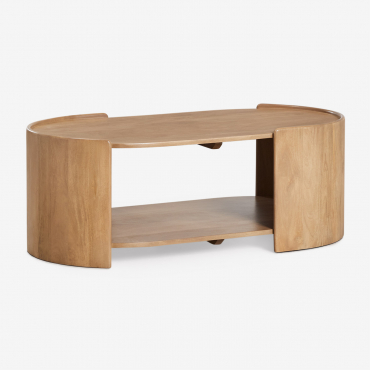 Tavolino Da Caffè Ovale 110x60 Cm In Legno Di Mango Sidney Legno Di Mango - Sklum