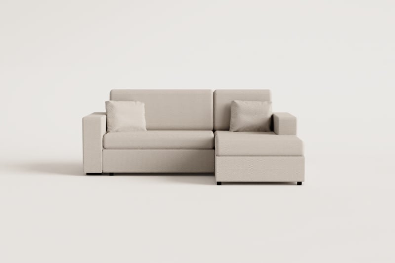 Divano letto con chaise longue destra a 3 posti in tessuto Umay