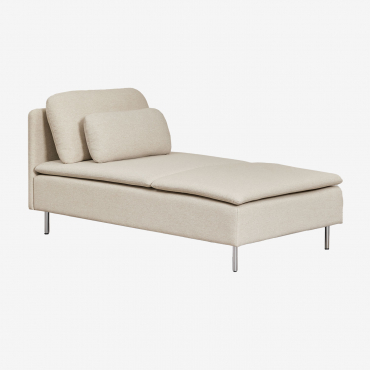 Modulo Chaise Longue Per Divano Componibile Oriol Tessuto Beige Crema - Sklum