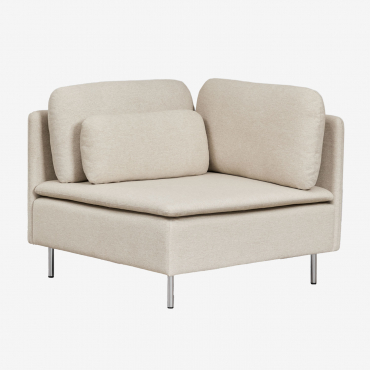 Modulo Angolare Per Divano Componibile Oriol Tessuto Beige Crema - Sklum
