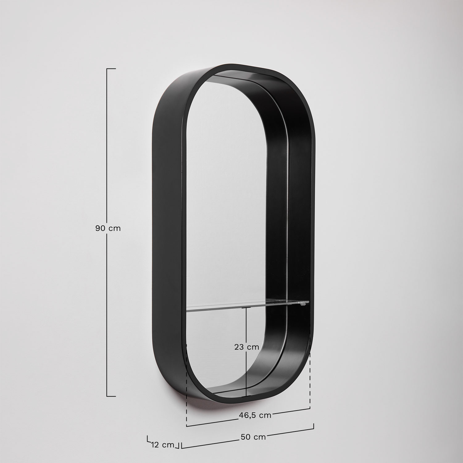 Set di mobili da bagno in legno con lavabo integrato Misene, MISURE