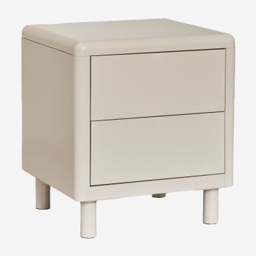 Confezione Da 2 Comodini In Acciaio Michigan Tapioca Beige - Sklum
