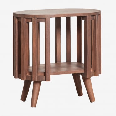 Confezione Da 2 Comodini 50x35 Cm In Legno Di Acacia Dragor Marrone Acacia Scuro - Sklum