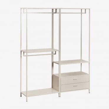 Armadio Modulare Aperto Janine A 2 Pezzi Con Cassetti Tapioca Beige - Sklum