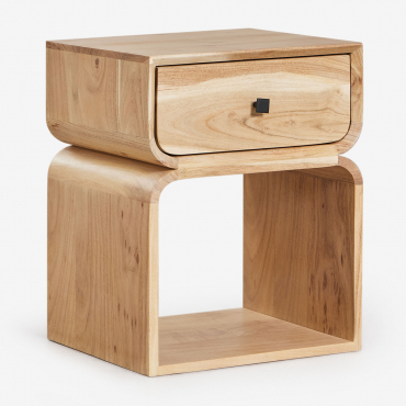 Confezione Da 2 Comodini Ferni In Legno, 40x35 Cm Acacia Rustica Marrone - Sklum