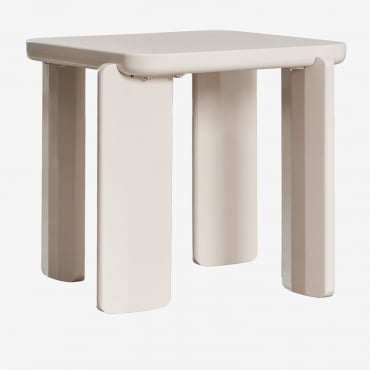 Tavolino Quadrato 50x50 Cm In Mdf Ginevra Tapioca Beige - Sklum