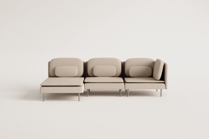 Divano modulare con chaise longue sinistra a 3 pezzi Oriol