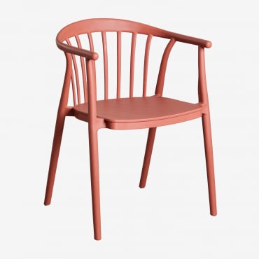 Confezione Da 2 Sedie Da Giardino Impilabili Ivor Con Braccioli Terracotta - Sklum