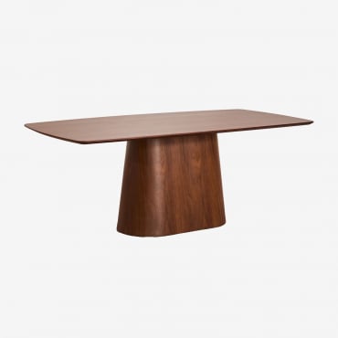 Tavolo Da Pranzo Rettangolare 200x100 Cm In Legno Aura Impiallacciatura In Noce & Impiallacciatura In Noce - Sklum