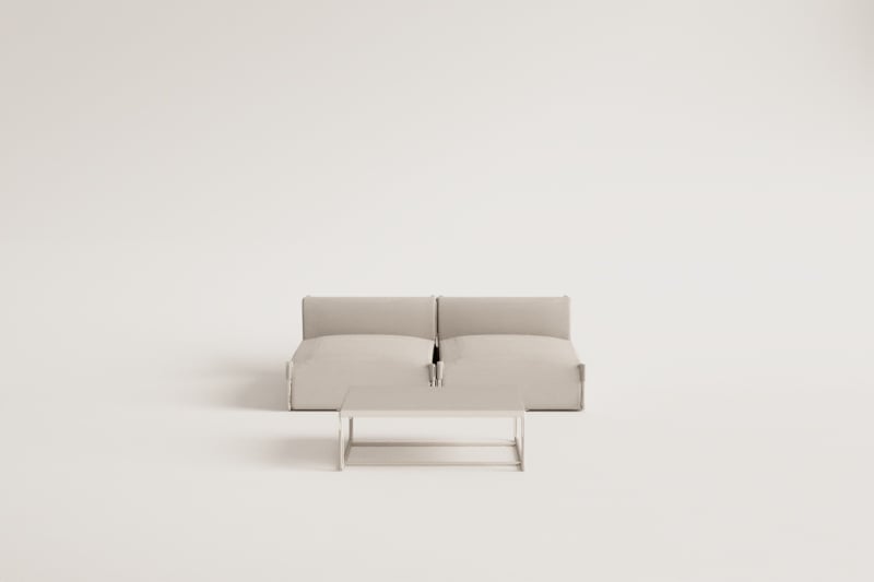 Set da giardino con 2 chaise longue e tavolino Oporto