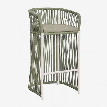 Confezione Da 4 Sgabelli Alti Da Giardino Sophie Verde Militare Chiaro & ↑75 Cm - Sklum