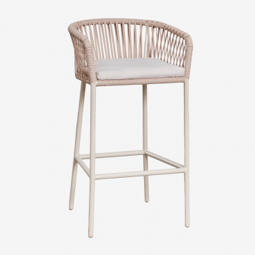 Sgabello Alto Arhiza Tapioca Beige & ↑75 Cm - Sklum