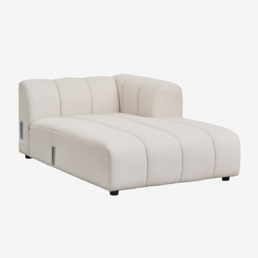Modulo Chaise Longue Destro Per Divano Componibile Eliot Bouclé Beige Crema - Sklum