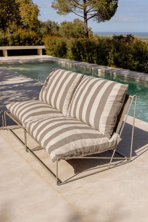 Divano modulare da giardino a 2 pezzi Amaro - Tapioca Beige - Marrone Moka