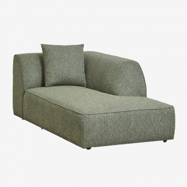 Chaise Longue Destra Per Divano Componibile Imbottito Cardea Bouclé Verde Salvia - Sklum
