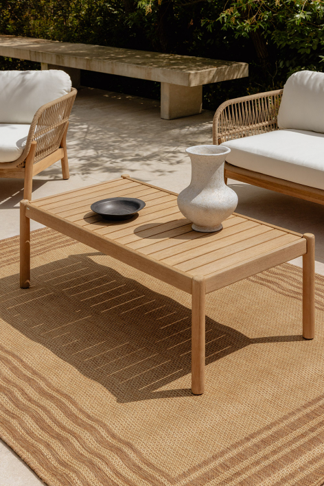 Tavolino da giardino rettangolare 120x60 cm in legno di acacia Karvia - Acacia Marrone Chiaro
