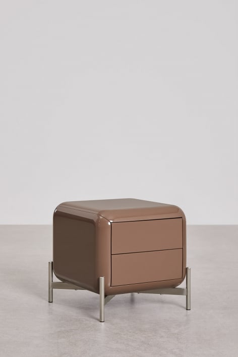 Set di 2 comodini quadrati 45x45 cm in MDF Alazne - Marrone Camel