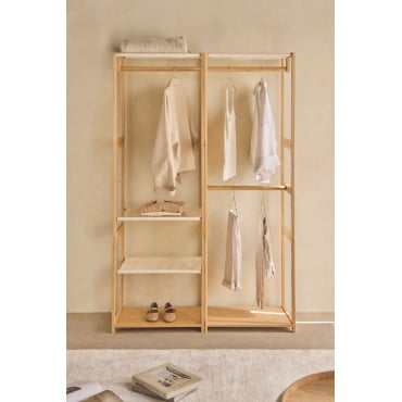 IDMarket - Appendiabiti In Bambù RITA Con 2 Ripiani: Pratico, Salvaspazio E Dal Design Naturale Per Il Tuo Ingresso O Camera Da Letto - 4