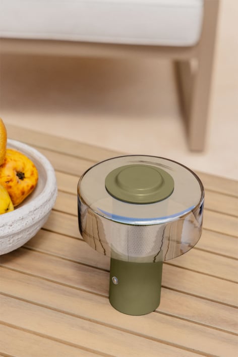 Lampada da tavolo LED wireless per esterni in vetro e ferro Elfriede