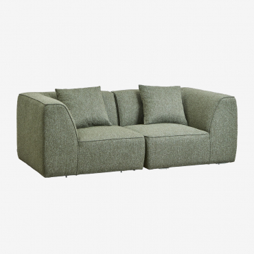Divano Componibile Imbottito Cardea 2 Pezzi Bouclé Verde Salvia - Sklum
