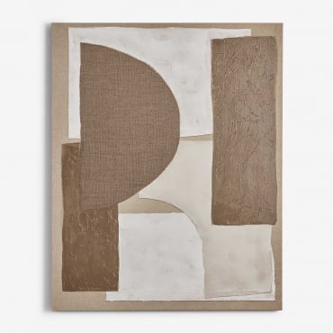 Tela Decorativa 80x100 Cm Dipinta A Mano Poleno Colori Naturali - Sklum