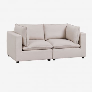 Divano Componibile Daniela 2 Pezzi Tessuto Beige Crema - Sklum