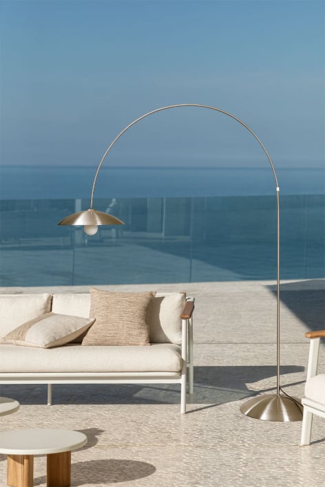 Lampada da terra per esterni in ferro Lomira