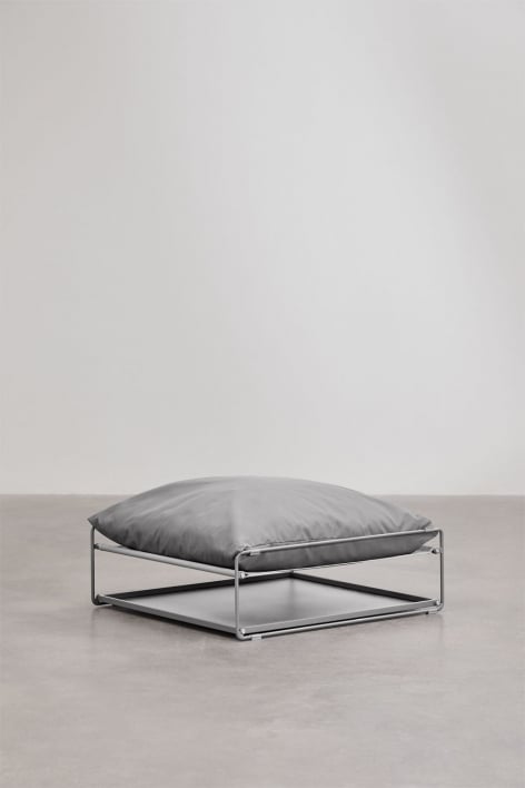 Pouf da giardino convertibile in tavolino ausiliario Amaro - Grigio