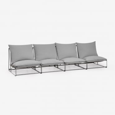 Divano Da Giardino Modulare Amaro 4 Pezzi Grigio - Sklum