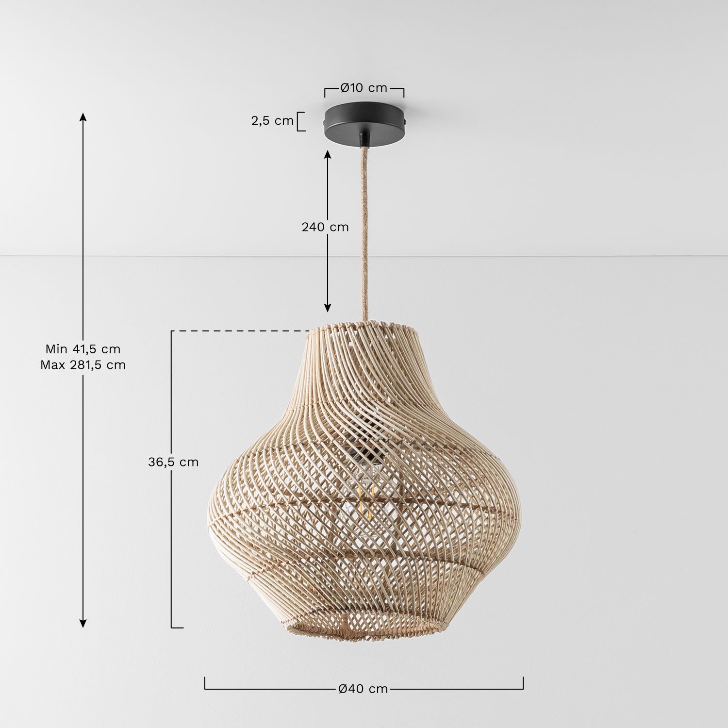 Lampada da soffitto per esterni Magali, MISURE
