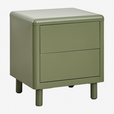 Confezione Da 2 Comodini In Acciaio Michigan Verde Olivastro Intenso - Sklum