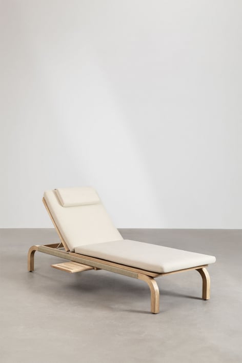 Set di 2 lettini reclinabili in legno di acacia con cuscino Dubai