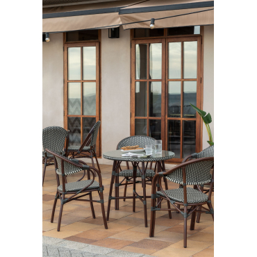 Set 2 Sedie A Dondolo + Tavolino GYMAX Per Balcone | Pieghevole, Cotone Morbido | Interno/Esterno - Foto 7