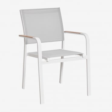 Confezione Da 6 Sedie Da Giardino Impilabili In Alluminio Archer Gardenia Bianco - Sklum