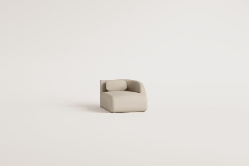 Modulo chaise longue destro per divano componibile in ciniglia Coquette