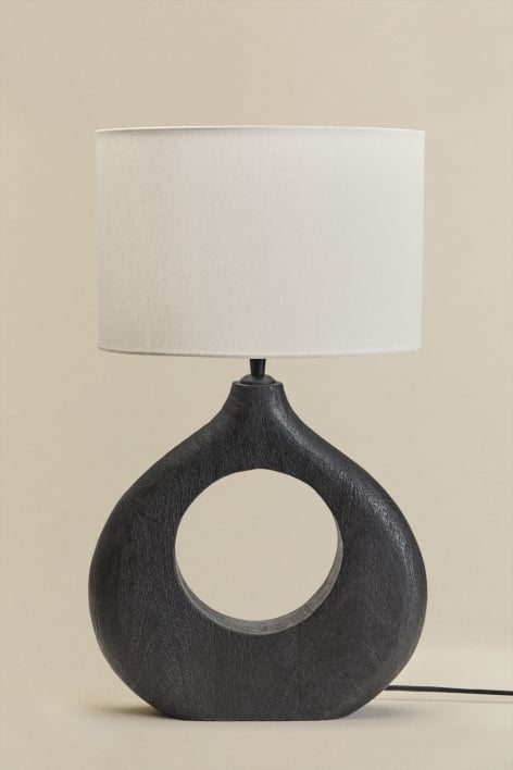 Lampada da tavolo Joana in legno di mango