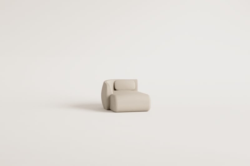 Modulo chaise longue sinistro per divano componibile in ciniglia Coquette