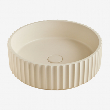 Lavello Tondo Ø40 Cm In Cemento Kazbek Beige Crema - Sklum