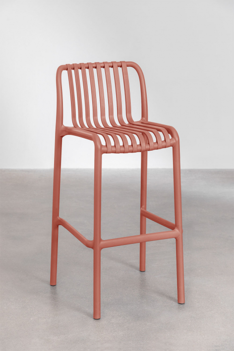 Pack di 2 sgabelli alti 75 cm impilabili in polipropilene rosso tegola Wendell - Terracotta