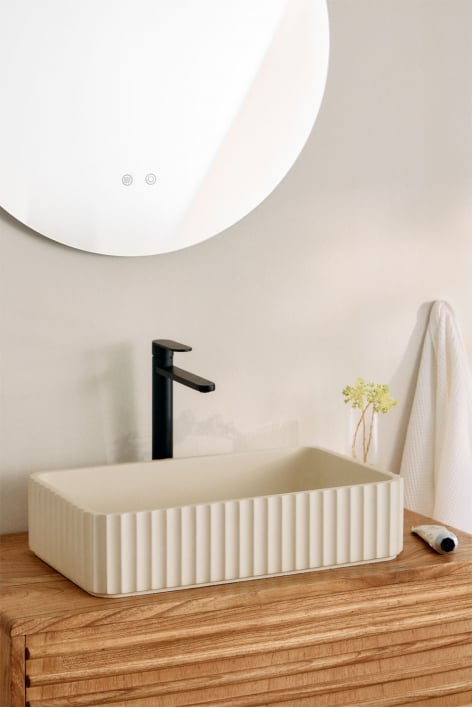 Lavabo rettangolare 50x30 cm in cemento Teide