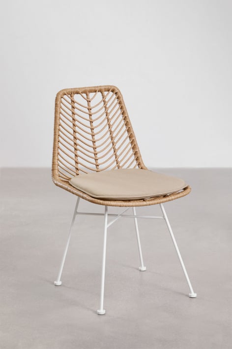 Confezione da 2 sedie da giardino in rattan sintetico Gouda Natural - Bianco