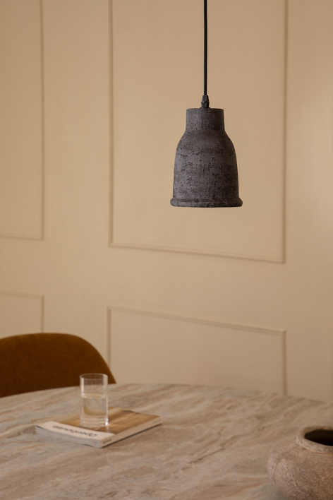 Lampada a sospensione da soffitto in terracotta Sainza - Nero Carbone