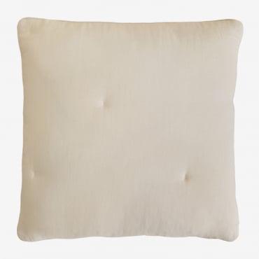 Cuscino Quadrato In Garza Di Cotone Becourd (50x50 Cm) Beige Crema - Sklum