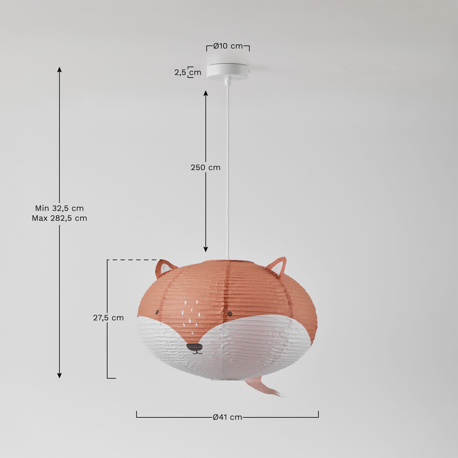 Lampada da soffitto in carta di riso Mignod Kids, MISURE