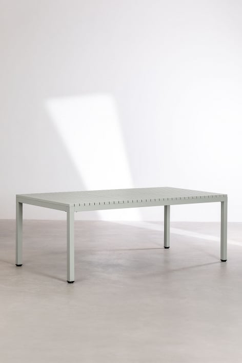 Rectangular dining table 210x100 cm in Marti aluminum - Verde Kaki