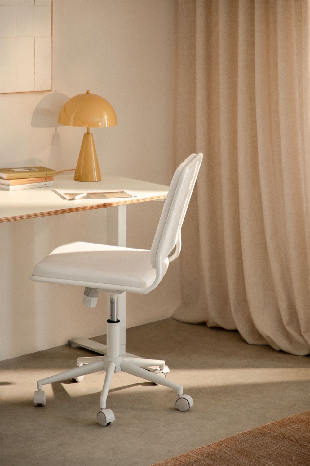 WOEOA Sedia da Ufficio in Velluto Grigio Ergonomica, Girevole con Rotelle, Regolabile in Altezza per Trucco, Soggiorno, Camera da Letto, Studio, Ragazze e Signora